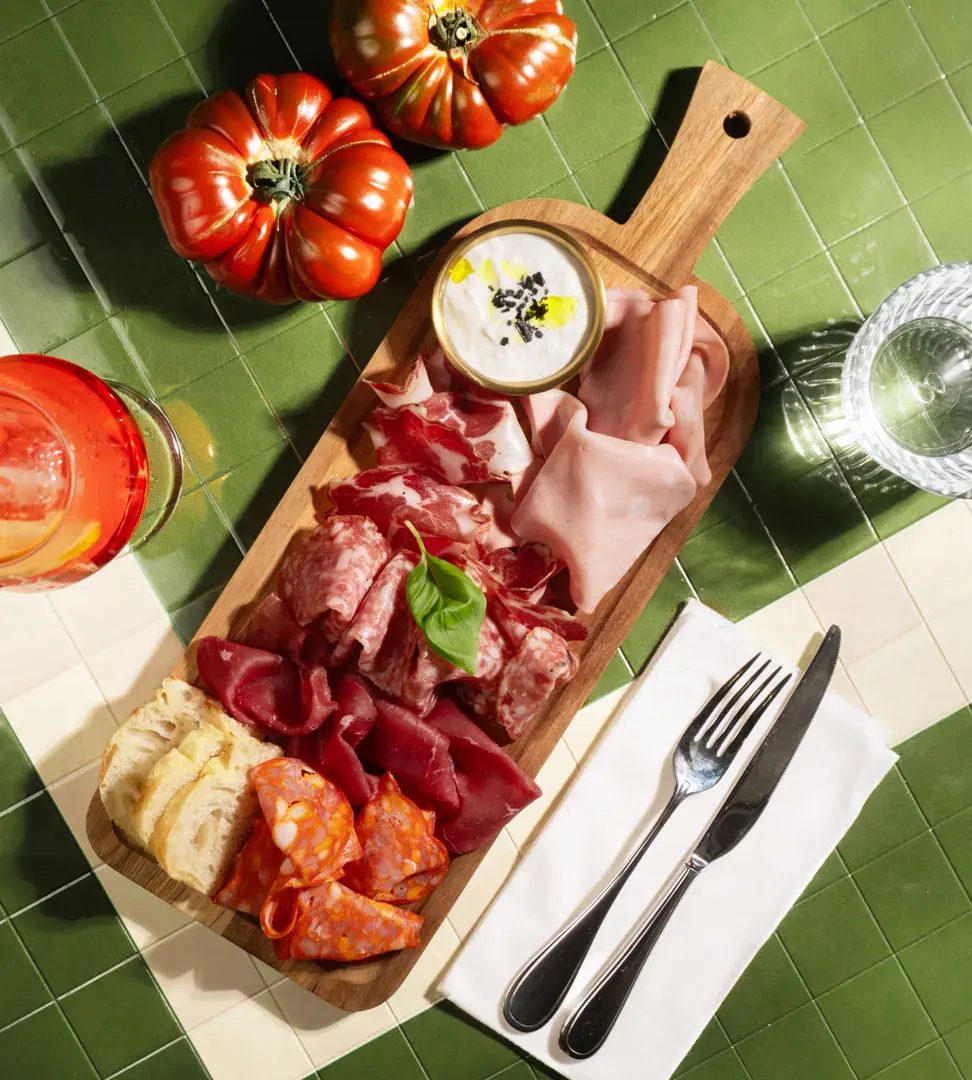 Embutidos italianos con stracciatella